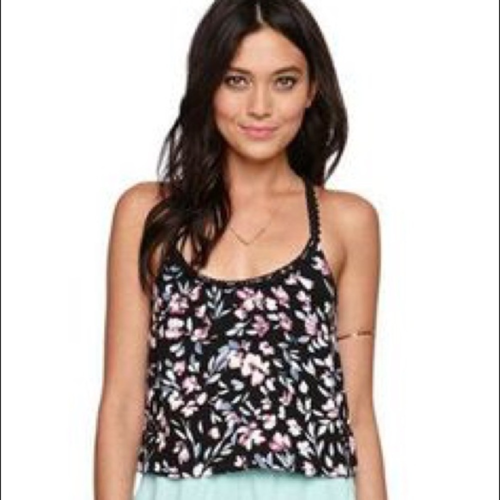 Kendall &‎ Kylie camisole black floral size small